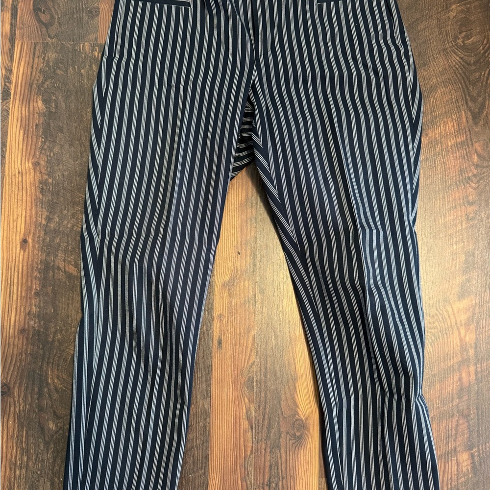 Banana Republic Women’s Navy and White Striped Dress Pants